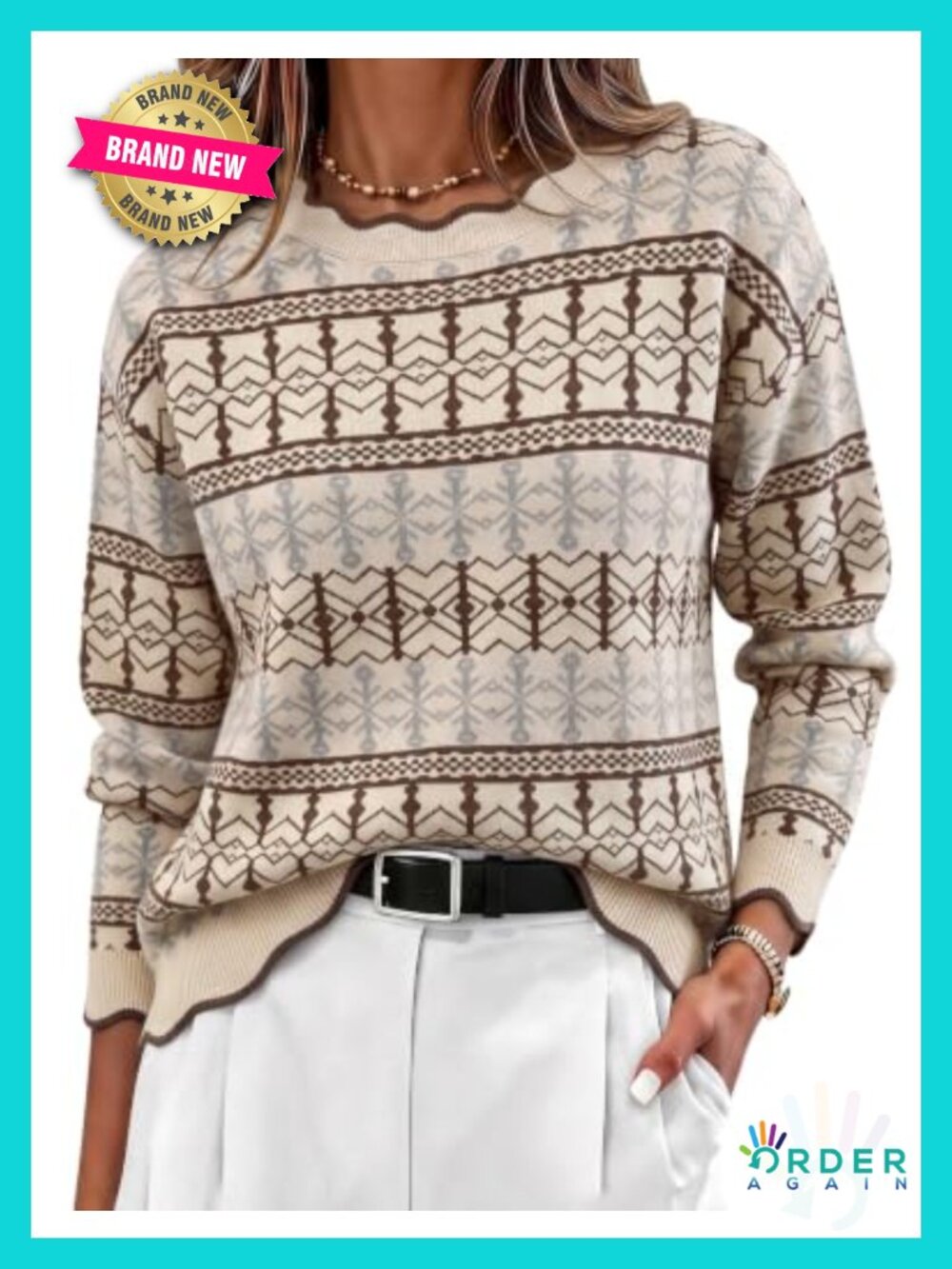 Zeagoo Women's Loose Fit Pullover Sweater Crew Neck Long Sleeve Knit